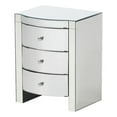 thumbnail image 1 of Noble House Roxie 3-Drawer Modern Glass Side Table in Mirrored, 1 of 9