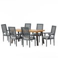 thumbnail image 1 of Noble House Rumbrook Indoor Fabric Dining Set, Natural, Rustic Metal, Gray, 1 of 13
