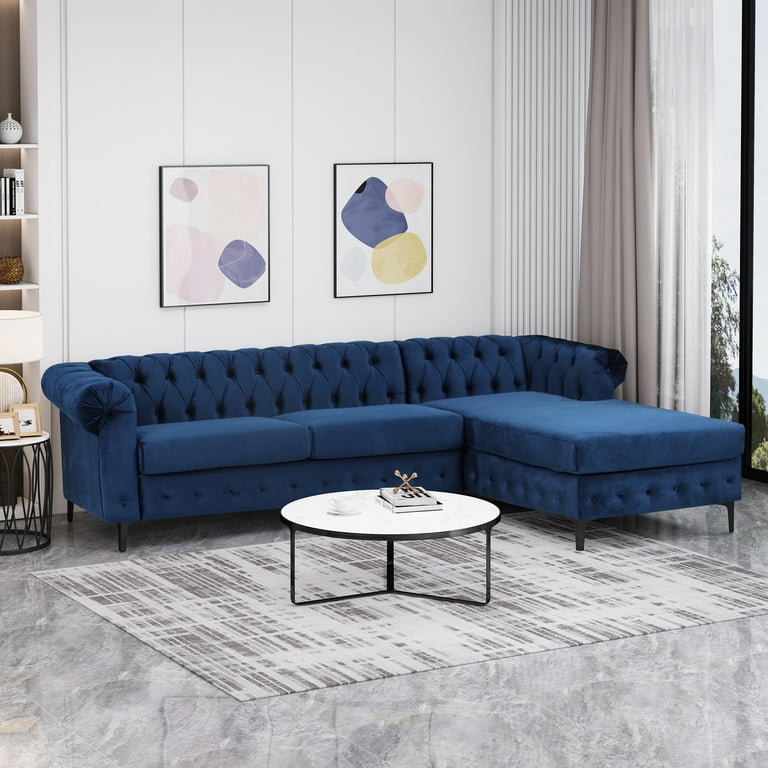 Velvet sectional chaise outlet