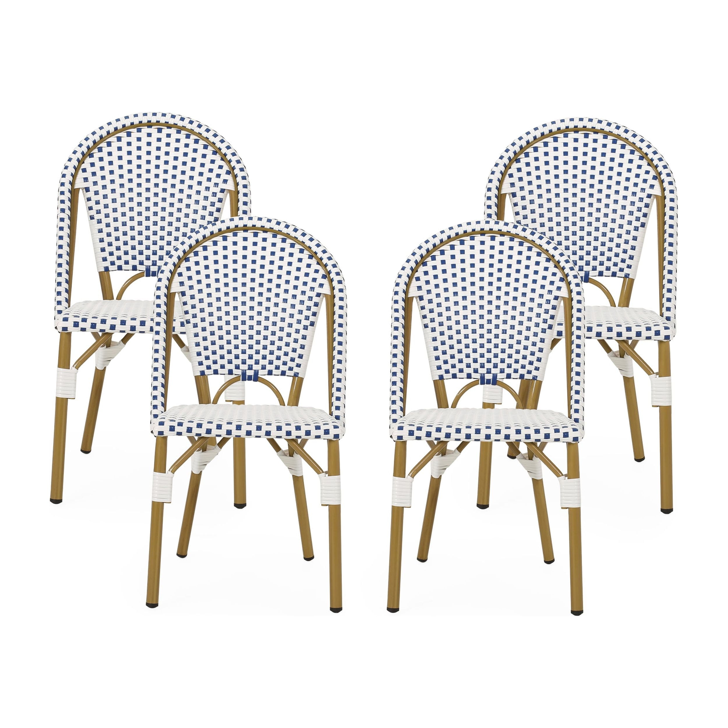 Noble House Ryder Outdoor Dining Chair Faux Rattan Set of 4