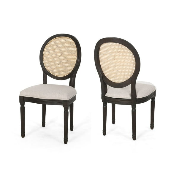 Noble House Rylee Traditional Dining Chairs 39.5", Set of 2, Beige, Natural