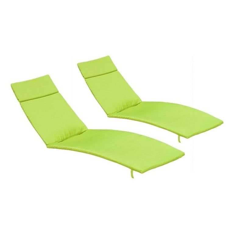 Noble House Salem Fabric Chaise Lounge Cushions in Green (Set of