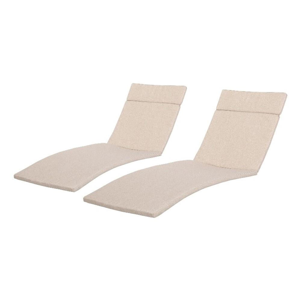 Albany Beige Waterproof Outdoor Chaise Lounge Cushion Set