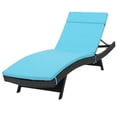 thumbnail image 1 of Noble House Salem Outdoor Gray Wicker Adjustable Chaise Lounge with Blue Cushion, 1 of 12