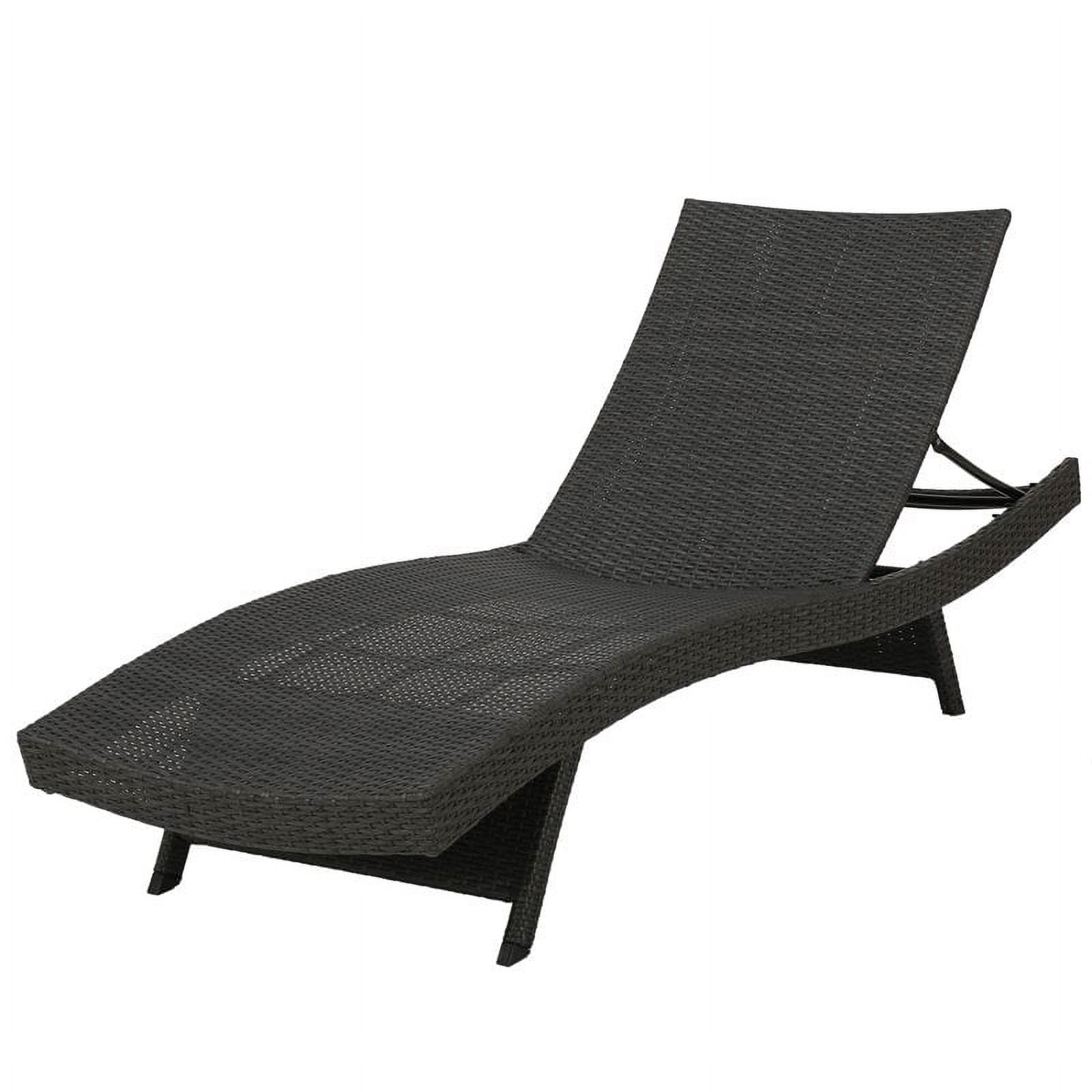 Noble House Salem Outdoor Gray Wicker Chaise Lounge Chair