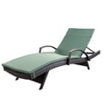 thumbnail image 1 of Noble House Salem Outdoor Wicker Adjustable Lounge with Arms Dark Green Cushion, 1 of 12