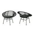 thumbnail image 1 of Noble House San Antonio Faux Rattan and Steel Outdoor Chairs in Gray (Set of 2), 1 of 3
