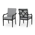 thumbnail image 1 of Contemporary Home Living Set of 2 Black Contemporary Outdoor Furniture Patio Dining Chairs - Abalone, 1 of 9