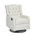 thumbnail image 1 of Noble House Sanborn Standard Fabric Tufted Wingback Swivel Recliner, Beige, 1 of 8