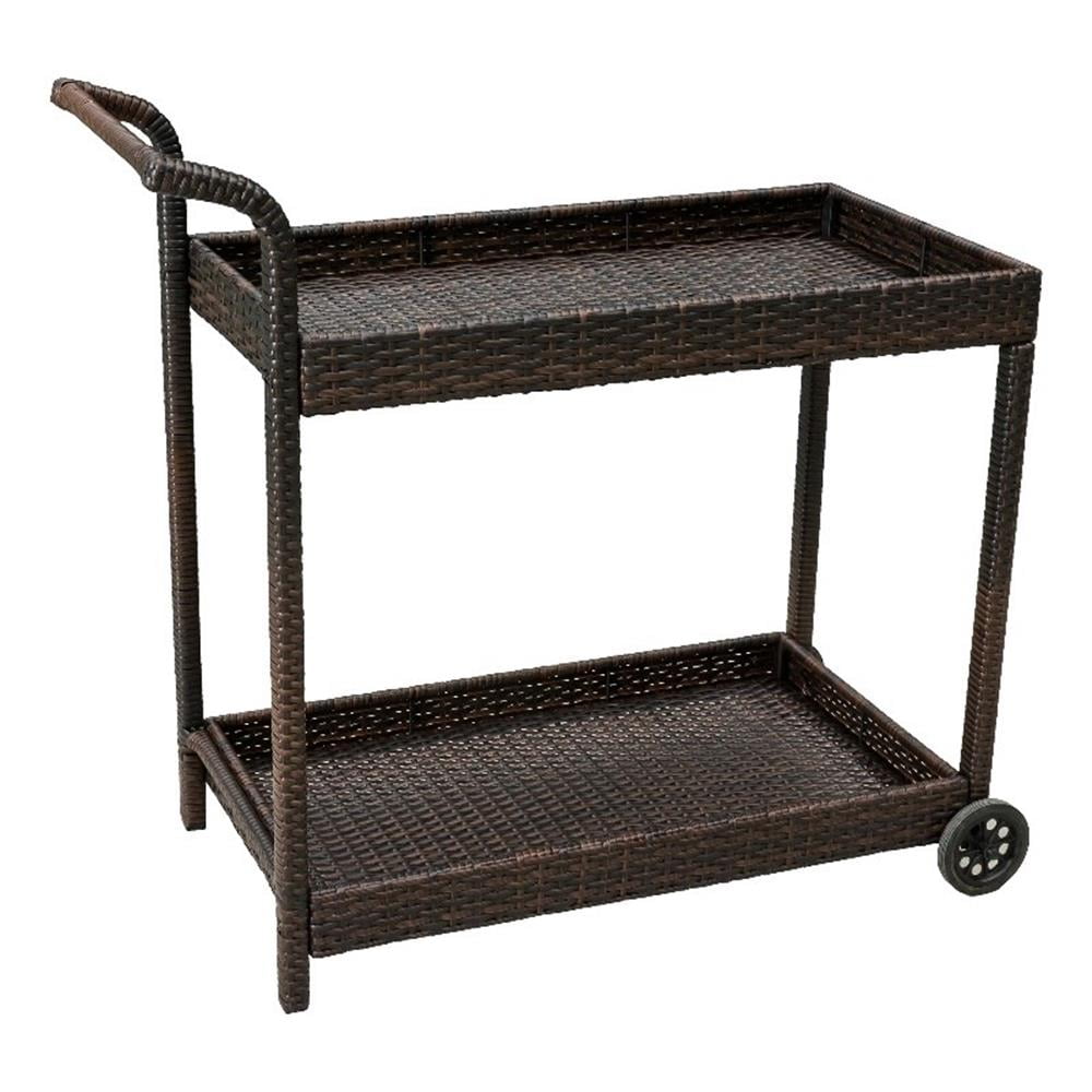 Noble House Savona Outdoor Wicker Bar Cart