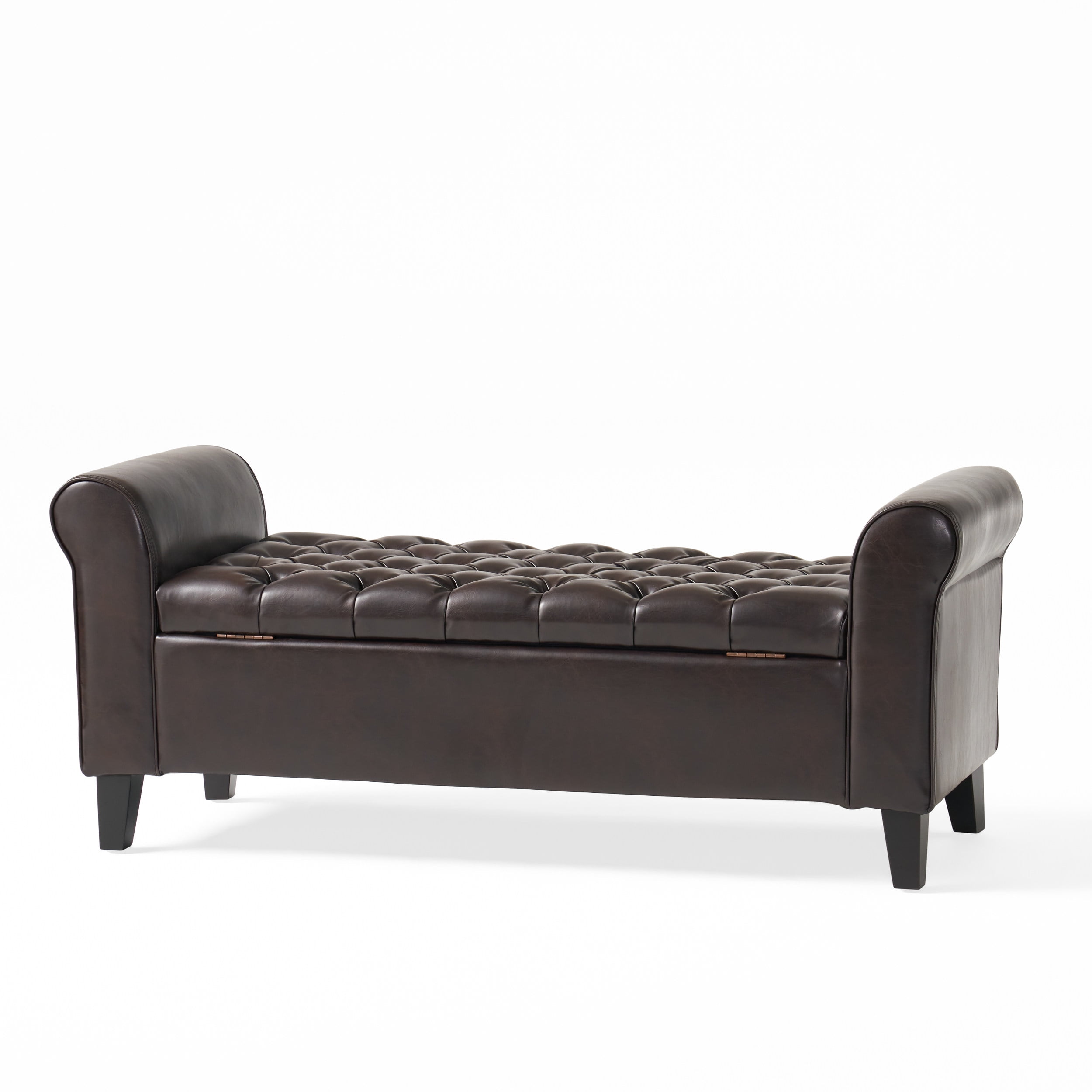 Noble House Sheffield Rectangular Lift Top Ottoman, Brown