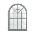 thumbnail image 1 of Noble House Shmuel Traditional Arched Windowpane Mirror, Gray Wash, 1 of 7