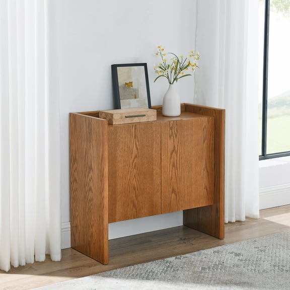 Noble House Sideboard Buffet Cabinet with Adjustable Shelves, Rustic Style for Entryway, Living Room, Kitchen, Walnut