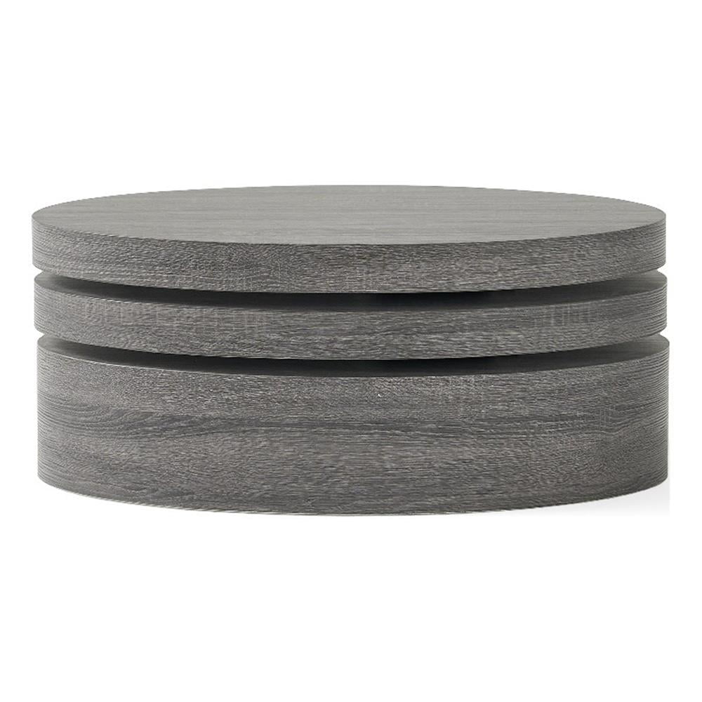 Modern Farmhouse Black Oak Oval Coffee Table with Pedestal Base