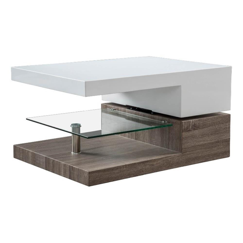 Bridgetown 36" White and Oak Rotatable Coffee Table