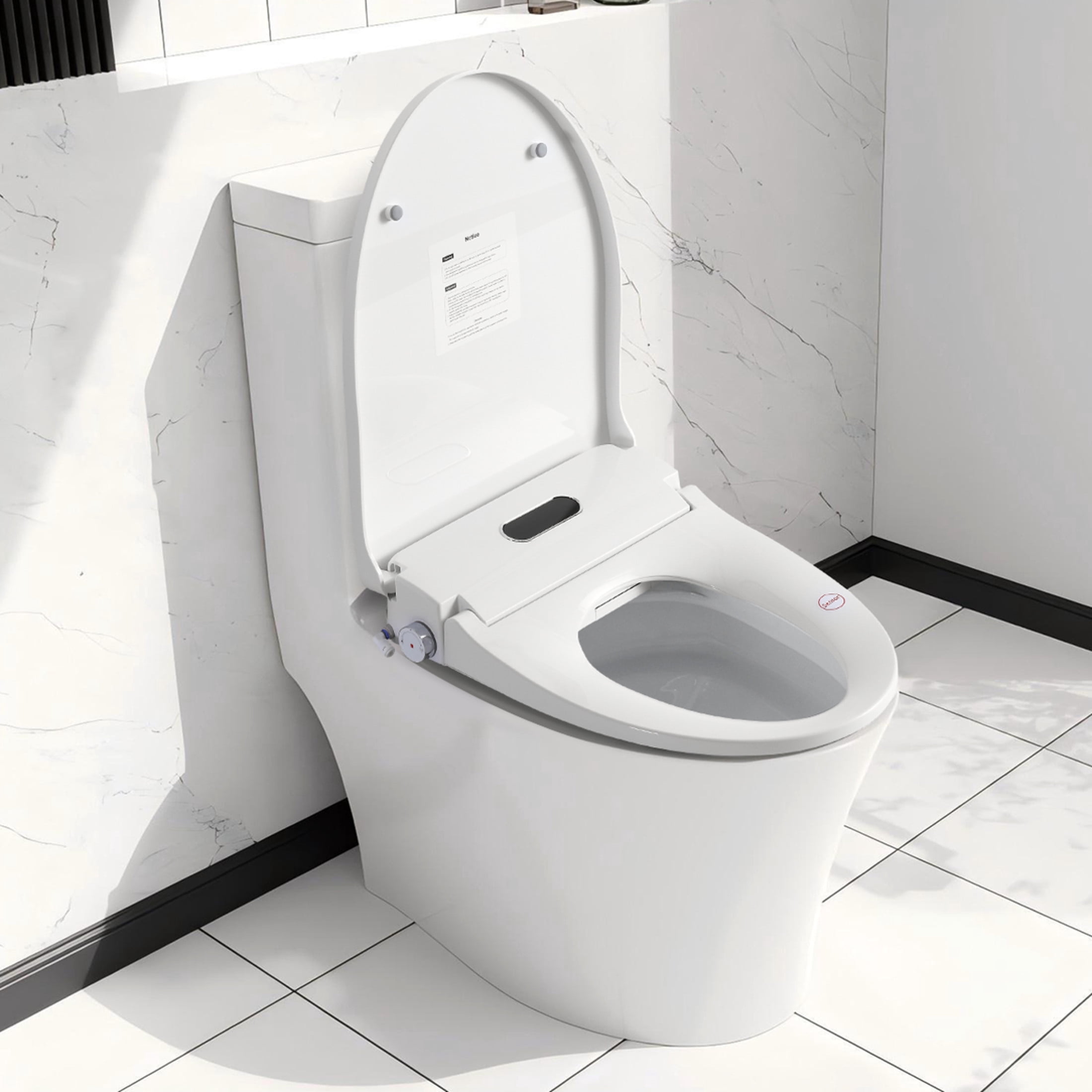 Noble House Smart Bidet Toilet Seat, Side Knob Adjustable Heated with Instant Warm Water and Cleaning Nozzle, White
