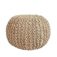 thumbnail image 1 of Noble House Solid Print Off-White Jute Round Pouf, 1 of 7