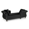 thumbnail image 1 of Noble House Sonne Indoor Fabric Tufted Chaise Lounge, Black, 1 of 6