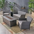 thumbnail image 1 of Noble House St. Lucia Outdoor 4 Seater Chat Set w/ Fire PitGray, 1 of 5