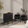 thumbnail image 1 of Noble House Starla 3-Piece Mid-Century Modern Particleboard Bedroom Set, Black, 1 of 13