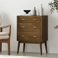 Noble House Starla Wooden 3 Drawer Chest, Columbia Walnut