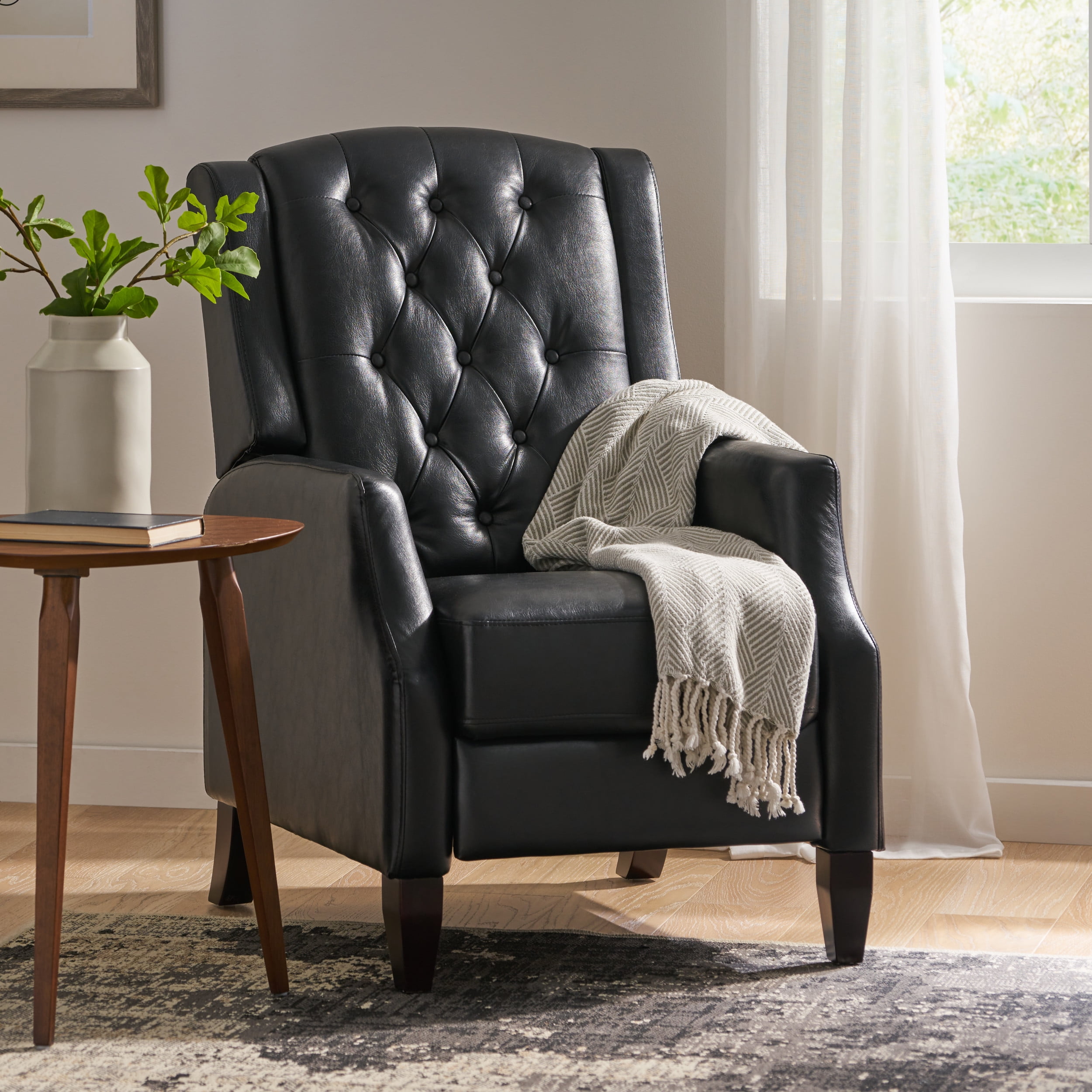 Beckett leather pushback recliner gray new arrivals