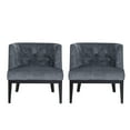 thumbnail image 1 of Noble House Suncook Fabric Tufted Club Chair, Set of 2, Charcoal, 1 of 9