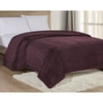 thumbnail image 1 of Noble House Superior Chevron Braided Bed Blanket Soft Microplush Cover ( Queen , Plum), 1 of 2