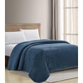 thumbnail image 1 of Noble House Superior Chevron Braided Bed Blanket Soft Microplush Cover ( Twin , Oxford Blue), 1 of 2