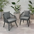 thumbnail image 1 of Tia Outdoor Wicker Club Chairs with Cushions, Set of 2, Gray and Dark Gray, 1 of 7