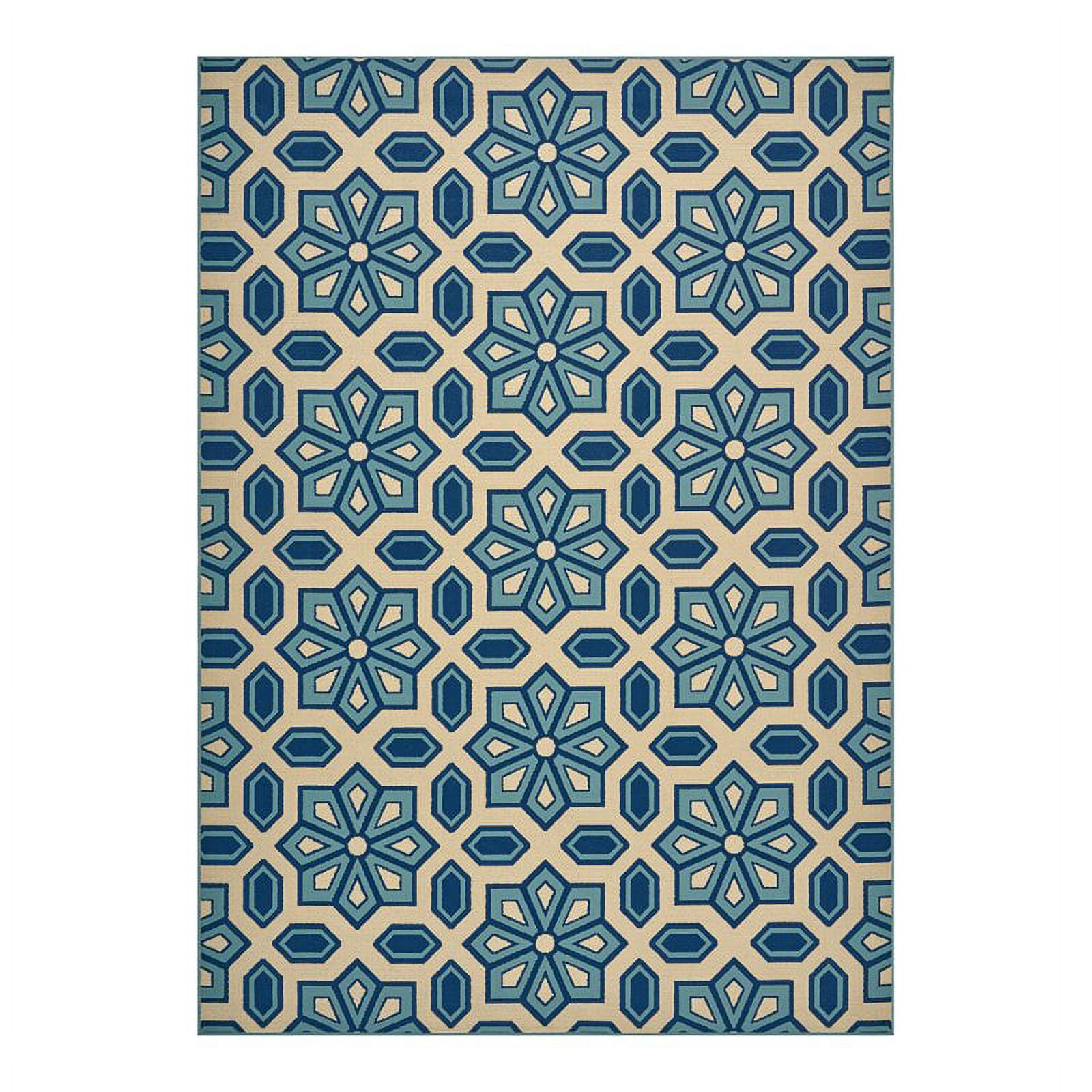 Noble House Tegan 130x94 Indoor Outdoor Fabric Geometric Area Rug In noble-house-tegan-130x94-indoor-outdoor-fabric-geometric-area-rug-in