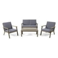 thumbnail image 1 of Sasha Outdoor Acacia Wood 4 Seater Chat Set with Cushions, Gray, Dark Gray, 1 of 12