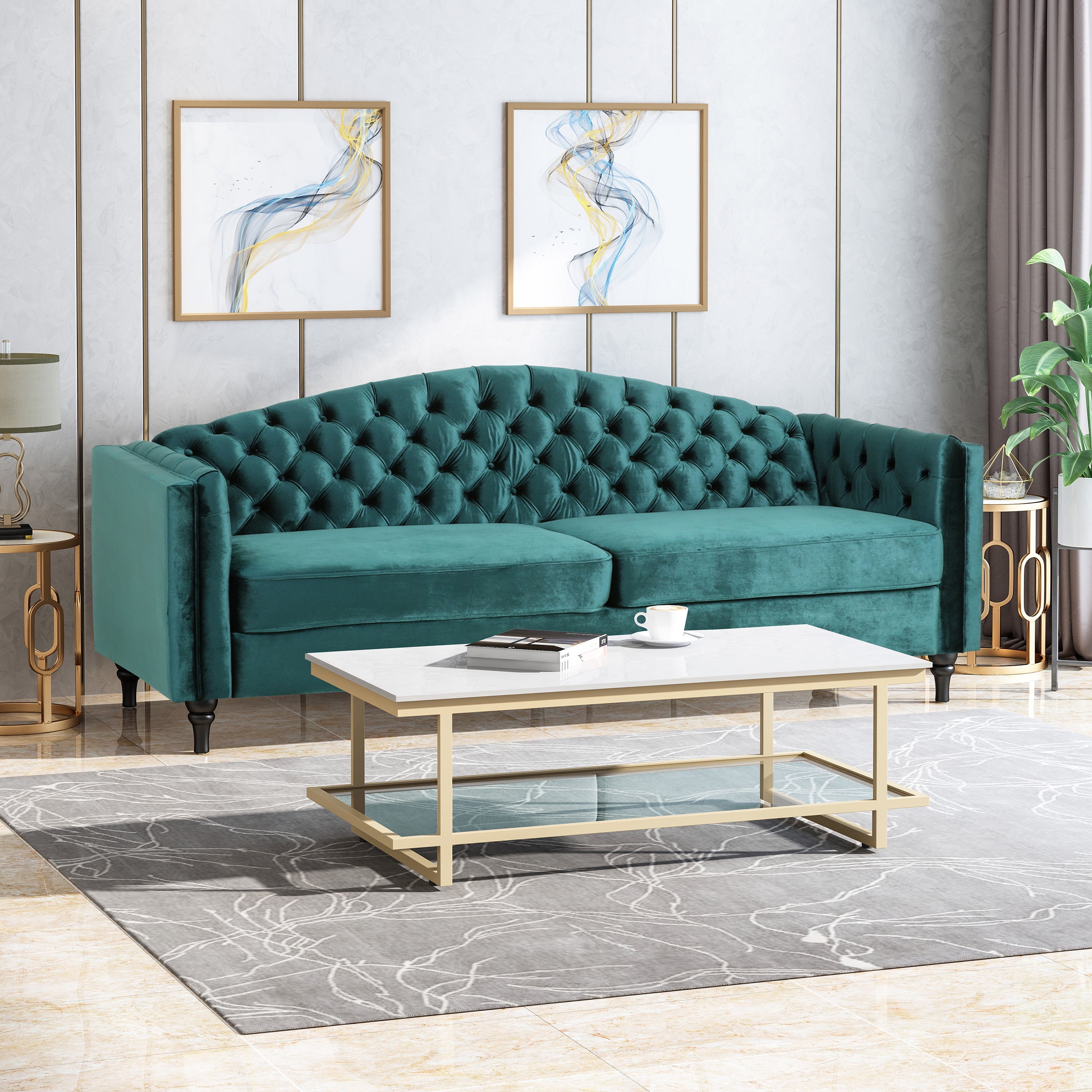 Teal velvet 3 seater sofa hotsell