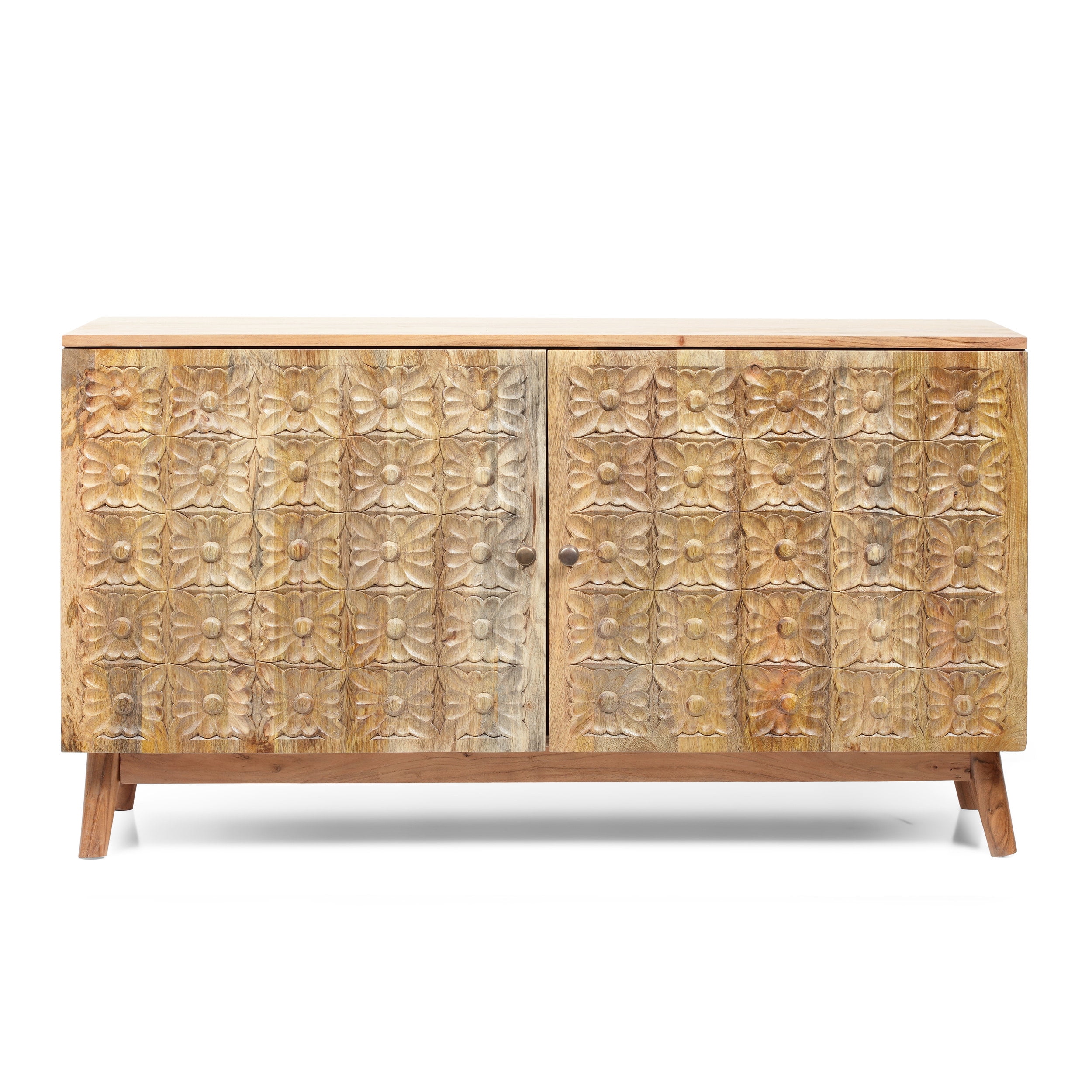 Noble House Tignall 26.50 inch Acacia Wood 2 Door Cabinet, Natural