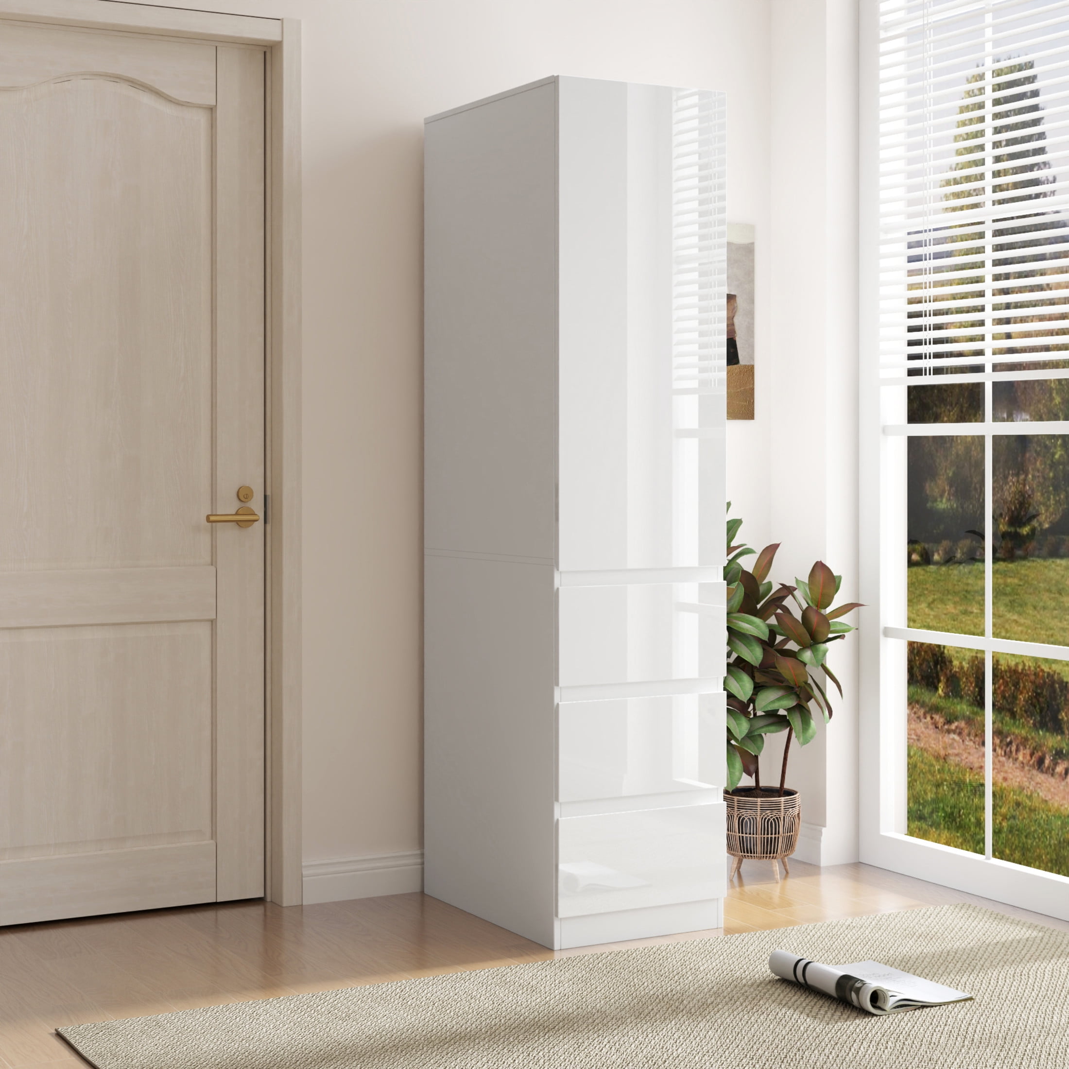 Noble House Titus 70.9" Kitchen Pantry Cabinet, Easy-Clean Wooden Cabinet with Shelves and Drawers, White