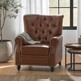 thumbnail image 1 of Noble House Torrens Standard Faux Leather Tufted Recliner, Cognac Brown, 1 of 9