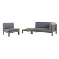 thumbnail image 1 of Noble House Turner Outdoor X-back Grey Finish Cushioned Patio Conversation Set, 1 of 11