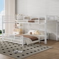 thumbnail image 1 of Noble House Twin over Full L-Shaped Bunk Bed, Space-Saving Metal Frame with Guardrails, Space Saving, White, 1 of 7