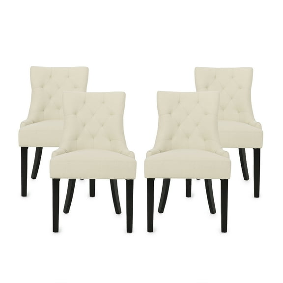 Noble House Tyler Indoor Contemporary Fabric Dining Chairs, Set of 4, Beige