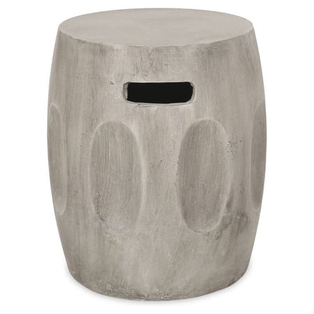 Noble House Ursa Indoor Lightweight Concrete Accent Side Table in Gray