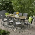 thumbnail image 1 of Noble House Villa 9 Piece Wooden Expandable Patio Dining Set in Gray, 1 of 4