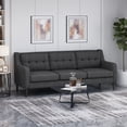 thumbnail image 1 of Noble House Walter Tufted Fabric 3 Seater Sofa, Charcoal, 1 of 9