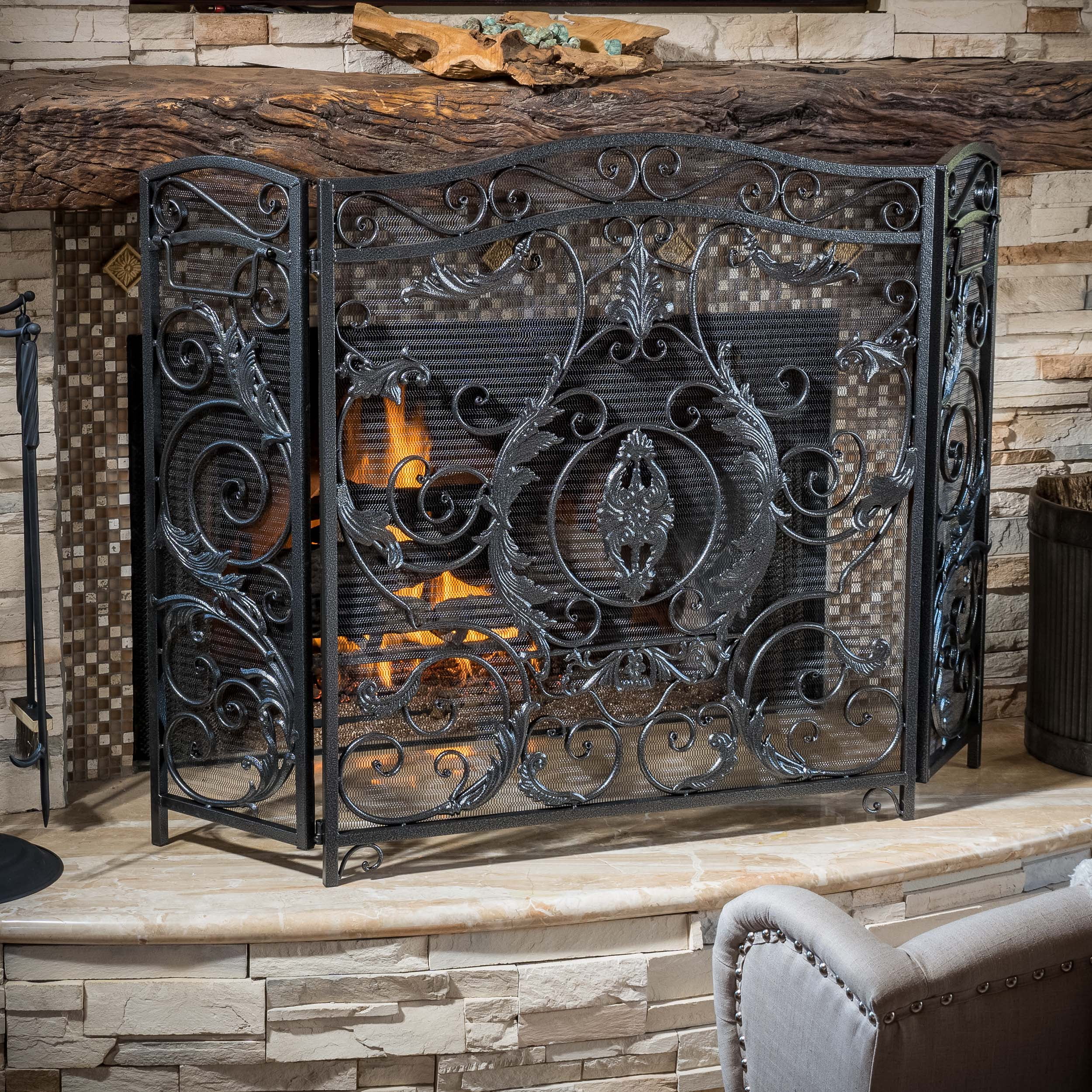 Noble House Waterbury Fireplace Screen,Silver - Walmart.com