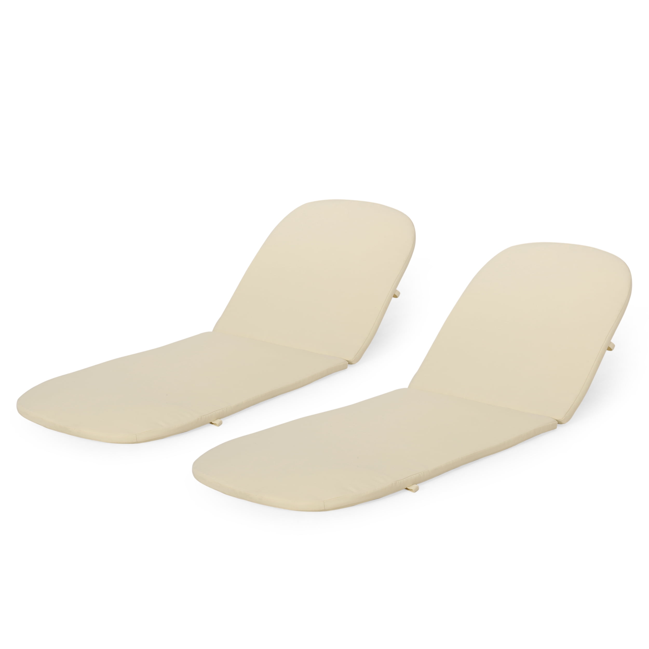 Noble House Waverly Outdoor Chaise Lounge Cushions (Set of 2) in Beige