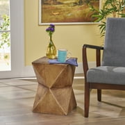 Noble House Waylon Modern Light Weight Concrete Outdoor Accent Table in Natural