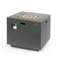 thumbnail image 1 of Noble House Wellington Outdoor Square Metal Fire Pit in Brushed Brown, 1 of 6