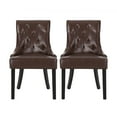thumbnail image 1 of Noble House Will Contemporary Faux Leather Dining Chairs, Set of 2, Dark Brown, 1 of 8