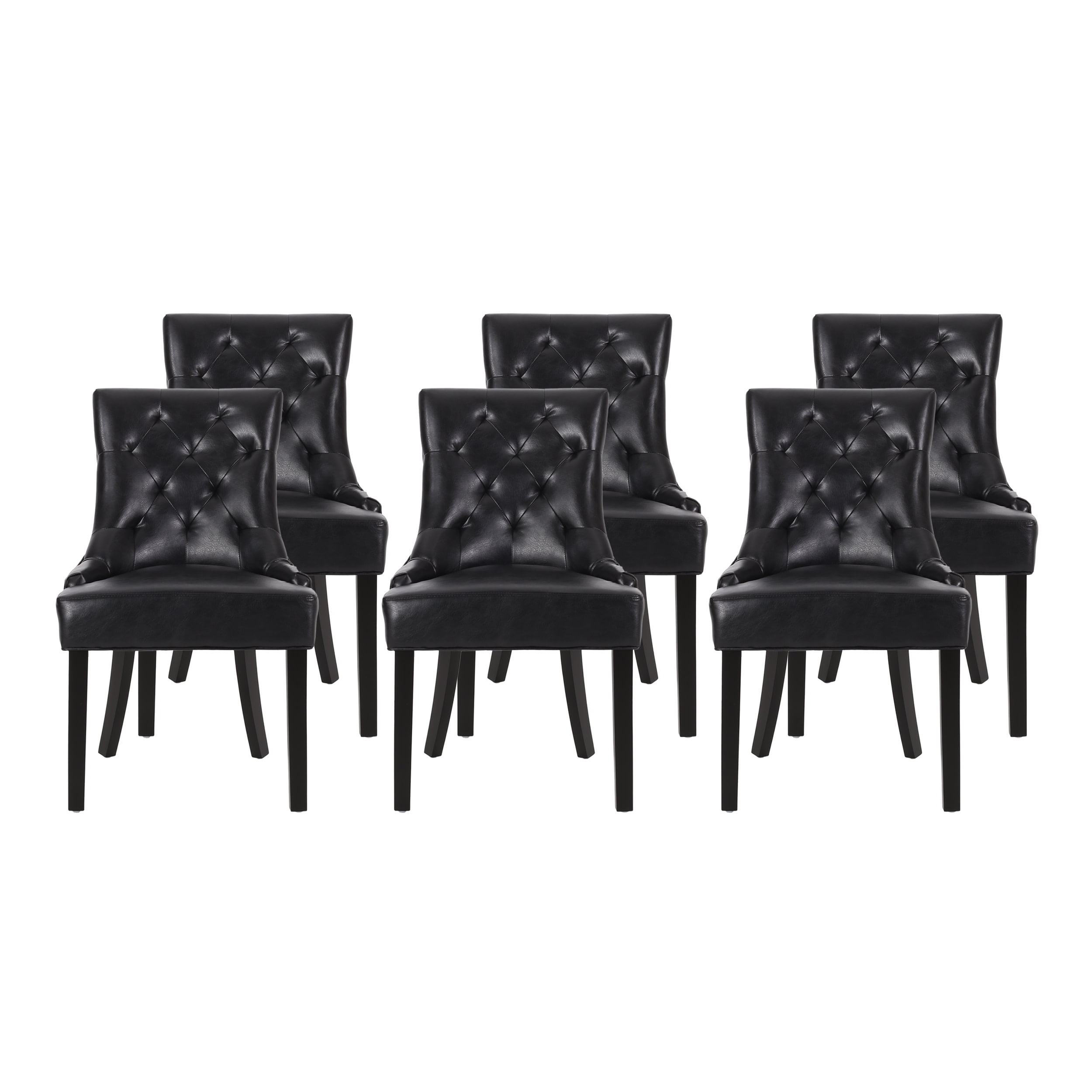 Black tufted dining chairs sale