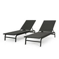 thumbnail image 1 of Noble House Wilsey Reclining Aluminum Outdoor Chaise Lounge - Set of 2, Dark Gray, 1 of 10