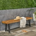 thumbnail image 1 of Noble House Wood Sandblast Teak Finish Patio Dining Bench Black, 1 of 8